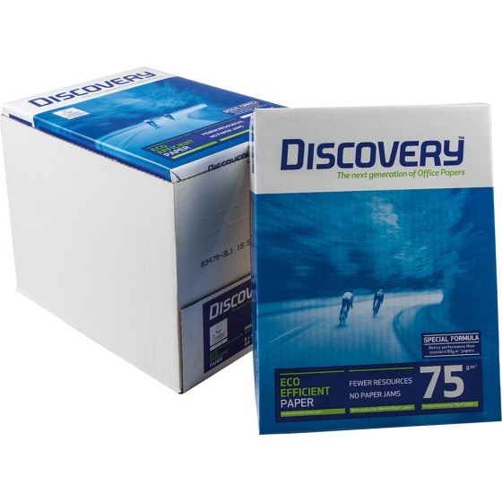 Papel fotocopiadora discovery din a4 75 gramos papel multiuso ink-jet y laserpaquete de 500 hojas