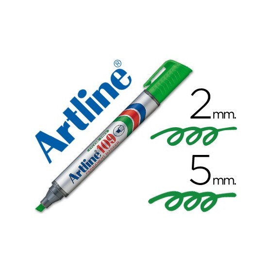 Rotulador artline marcador permanente 109 verde punta biselada
