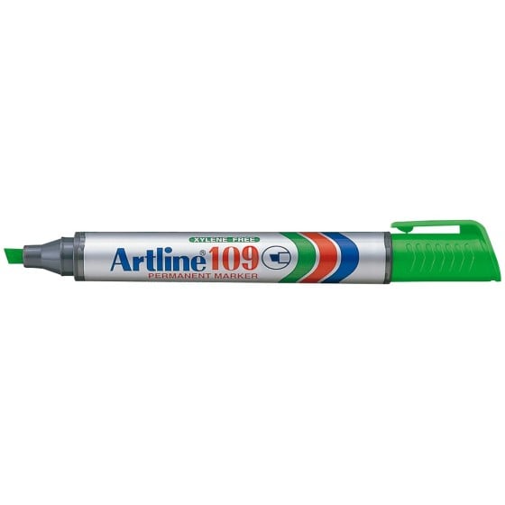 Rotulador artline marcador permanente 109 verde punta biselada