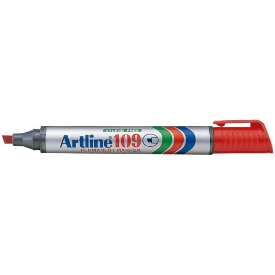 Rotulador artline marcador permanente 109 rojo punta biselada