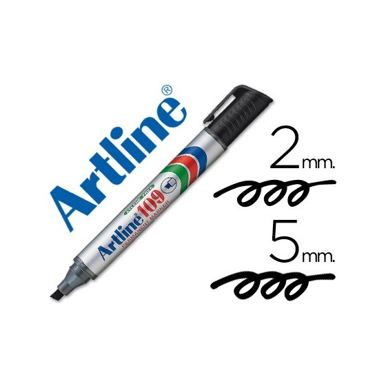 Rotulador artline marcador permanente 109 negro -punta biselada