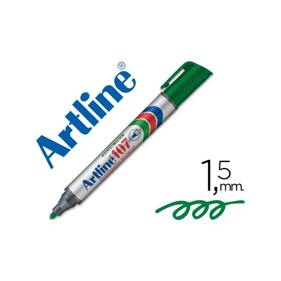 Rotulador artline marcador permanente 107 verde punta redonda
