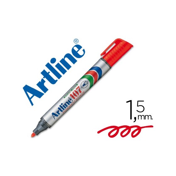 Rotulador artline marcador permanente 107 rojo punta redonda