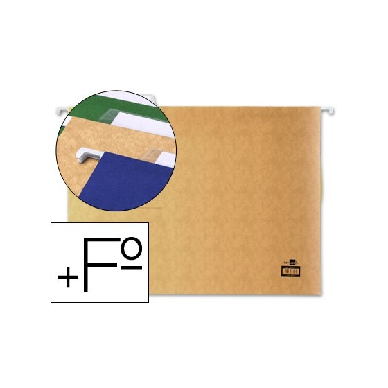 Carpeta colgante liderpapel folio prolongado kraft