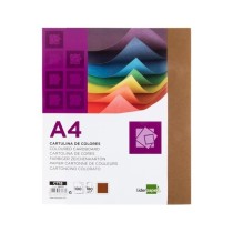 Cartulina liderpapel a4 180g/m2 marron paquete de 100 hojas