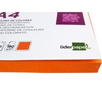 Cartulina liderpapel a4 180g/m2 naranja fuerte paquetede 100 hojas