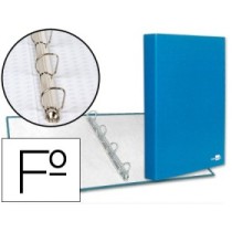 Carpeta de 4 anillas 25mm mixtas liderpapel folio carton forrado paper coat celeste