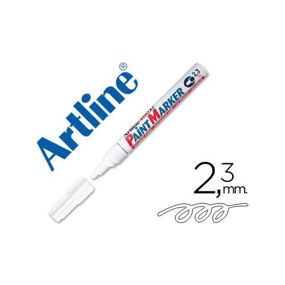 Rotulador artline marcador permanente ek-400 xf blanco punta redonda 2.3 mm metal caucho y plastico