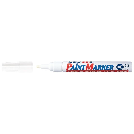 Rotulador artline marcador permanente ek-400 xf blanco punta redonda 2.3 mm metal caucho y plastico