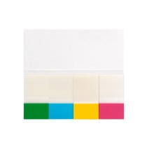 Banderitas separadoras q-connect 25x45 mm transparentes y color pack de 4 con 40 hojas