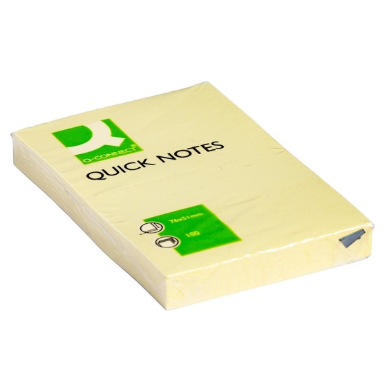 Bloc de notas adhesivas quita y pon q-connect 51x76 mm con 100 hojas