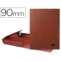 Carpeta proyectos liderpapel folio lomo 90mm carton forradocuero