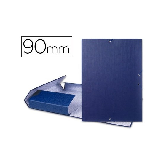 Carpeta proyectos liderpapel folio lomo 90mm carton forradoazul
