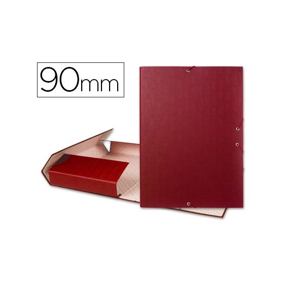 Carpeta proyectos liderpapel folio lomo 90mm carton forradoroja