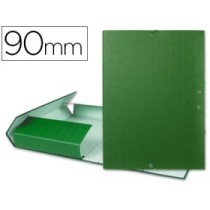 Carpeta proyectos liderpapel folio lomo 90mm carton forradoverde