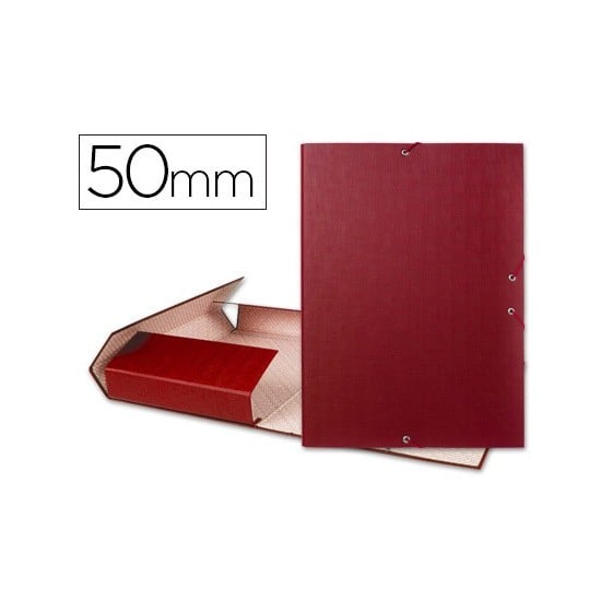 Carpeta proyectos liderpapel folio lomo 50mm carton forradoroja