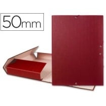 Carpeta proyectos liderpapel folio lomo 50mm carton forradoroja