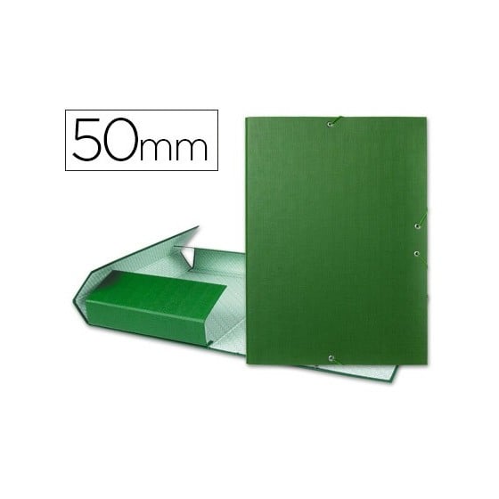 Carpeta proyectos liderpapel folio lomo 50mm carton forradoverde