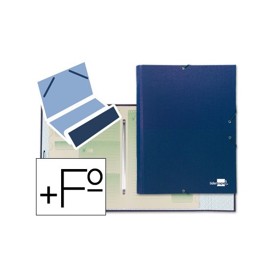 Carpeta clasificadora liderpapel 12 departamentos folio prolongado carton forrado azul