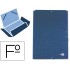 Carpeta liderpapel gomas folio 3 solapas carton forrado azul