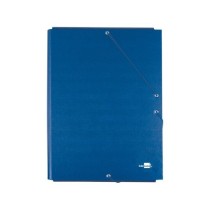 Carpeta liderpapel gomas folio 3 solapas carton forrado azul