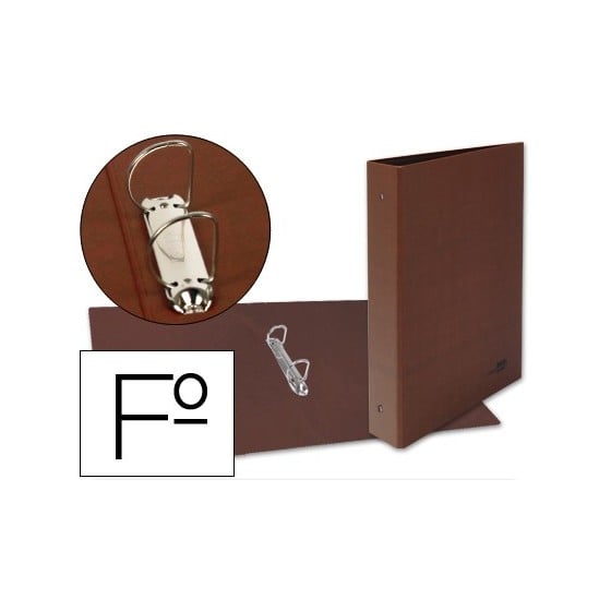 Carpeta de 2 anillas 25mm mixtas liderpapel folio carton cuero forrado compresor plastico