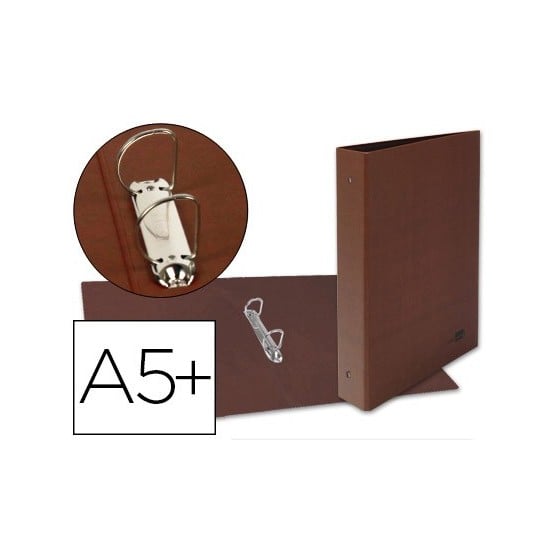 Carpeta de 2 anillas 25mm mixtas liderpapel cuarto carton cuero forrado compresor plastico