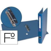 Carpeta de 2 anillas 25mm mixt as liderpapel folio forrado papercoat con ollao y tarjetero compresor plastico azul