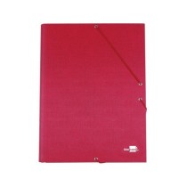 Carpeta liderpapel gomas folio 3 solapas carton forrado roja