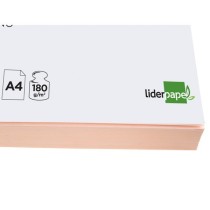 Cartulina liderpapel a4 180g/m2 crema paquete de 100 hojas