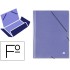 Carpeta liderpapel gomas folio 3 solapas carton simil prespan azul