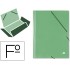 Carpeta liderpapel gomas folio 3 solapas carton simil prespan verde