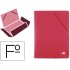 Carpeta liderpapel gomas folio 3 solapas carton simil prespan roja