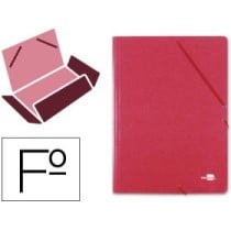 Carpeta liderpapel gomas folio 3 solapas carton simil prespan roja
