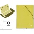 Carpeta liderpapel gomas folio 3 solapas carton simil prespan amarilla