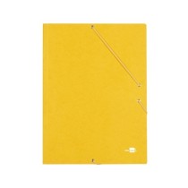 Carpeta liderpapel gomas folio 3 solapas carton simil prespan amarilla