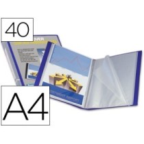 Carpeta liderpapel personaliza 37732 40 fundas canguro polipropileno din a4 azul portada y lomo personalizable