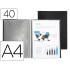 Carpeta liderpapel escaparate 37935 40 fundas polipropileno din a4 negro opaco