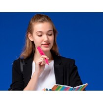 Rotulador q-connect fluorescente rosa punta biselada