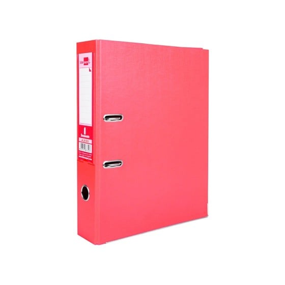Archivador de palanca liderpapel folio documenta forrado pvc con rado lomo 75mm rojo compresor metalico