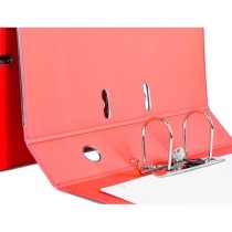 Archivador de palanca liderpapel folio documenta forrado pvc con rado lomo 75mm rojo compresor metalico