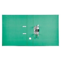 Archivador de palanca liderpapel folio documenta forrado pvc con rado lomo 75mm verde compresor metalico