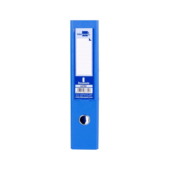 Archivador de palanca liderpapel folio documenta forrado pvc con rado lomo 75mm azul compresor metalico