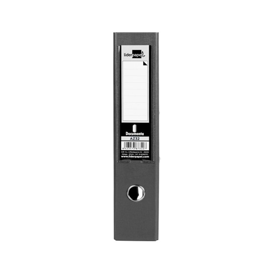 Archivador de palanca liderpapel folio documenta forrado pvc con rado lomo 75mm negro compresor metalico
