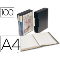 Carpeta liderpapel personaliza 37865 100 fundas polipropilenodin a4 negra con cajetin