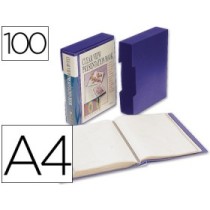 Carpeta liderpapel personaliza 37862 100 fundas polipropilenodin a4 azul con cajetin