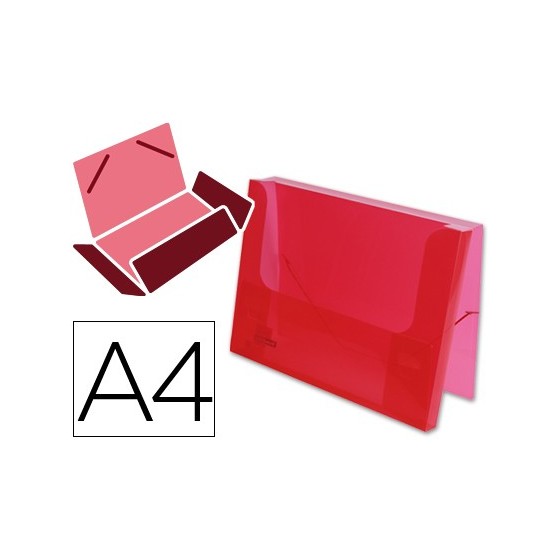 Carpeta liderpapel portadocumentos gomas 36930 polipropileno din a4 rojo translucido -lomo 25 mm
