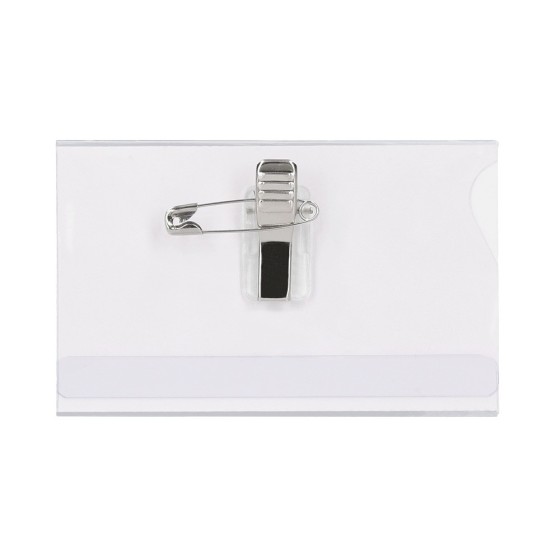 Identificador con pinza e imperdible q-connect kf01567 54x90 mm
