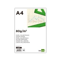 Bloc papel milimetrado liderpapel encolado 210x297mm 50 hojas 80g/m2