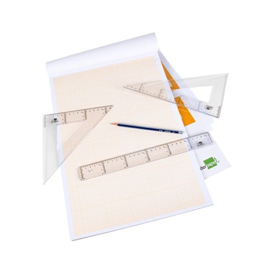 Bloc papel milimetrado liderpapel encolado 210x297mm 50 hojas 80g/m2
